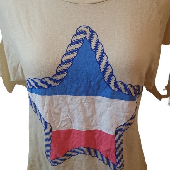 Wildfox Rope Star Perfect Soft Tee Shirt Yellow NWT Size Small - Picture 4 of 6